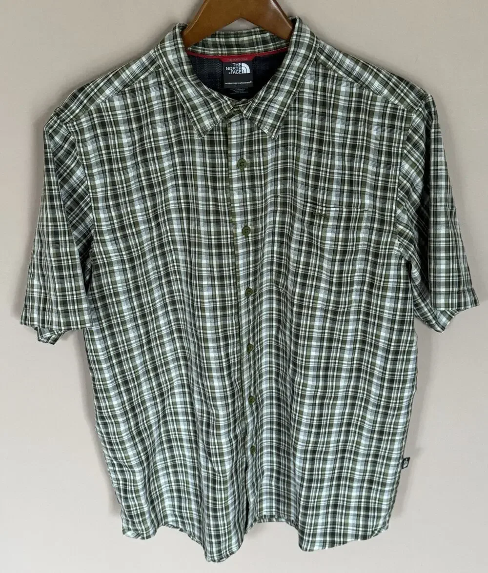 The North Face Shirt Button Up Outdoor Travel Mens Size L Green